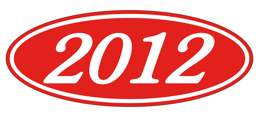 Oval year window stickers