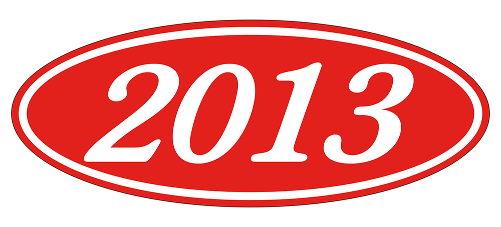 Oval year window stickers