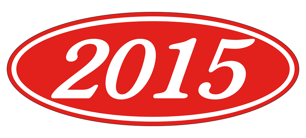 Oval year window stickers