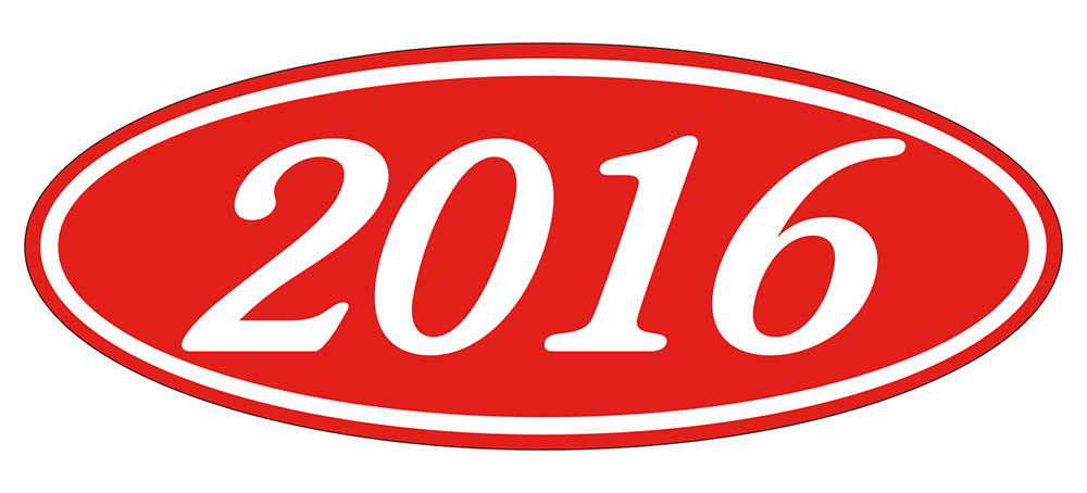 Oval year window stickers
