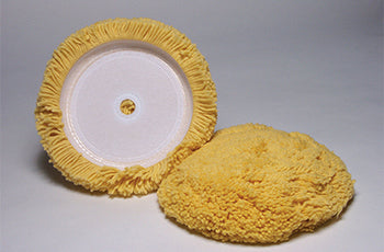 Velcro yellow wool lt. cut buffing pad
