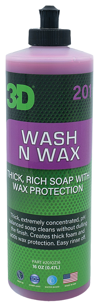 3D® Cleaner - Wash N Wax Car Soap - 16 ounce