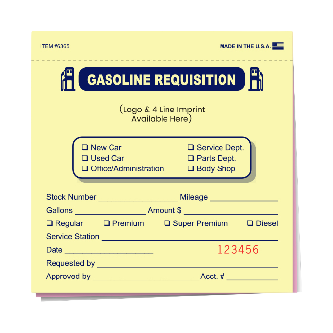 Fuel Requisition Books - Custom Imprinted
