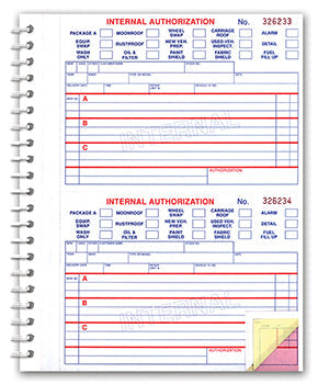 Internal authorization book - form 125
