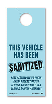 Sanitized hang tags