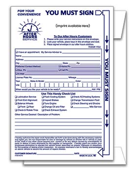 Standard night drop (after hours) envelope - custom imprinted