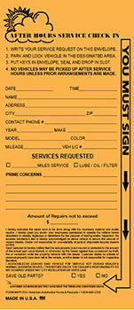 Personalized night drop envelope