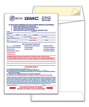 Personalized night drop envelope