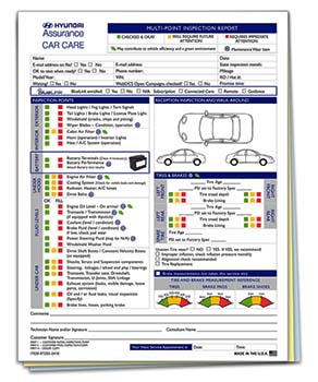 TruForm™ Brand - manufacturer specific - hyundai - multi point inspection form