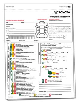 TruForm™ Brand - manufacturer specific - Toyota - multi point inspection form