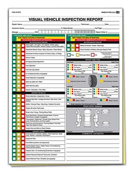 TruForm™ Brand - generic - visual vehicle inspection multi-point inspection form