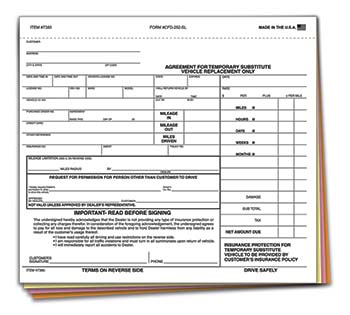 Truform™ brand - substitute vehicle agreement (form cfd-252-sl)