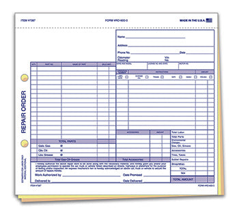 Repair order - plain - Form RO-600-3