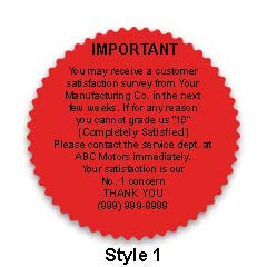 2" starburst labels (csi) - Fluorescent Red
