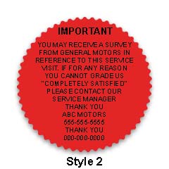 2" starburst labels (csi) - Fluorescent Red