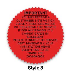2" starburst labels (csi) - Fluorescent Red