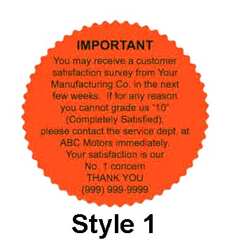 2" starburst labels (csi) - Fluorescent Orange