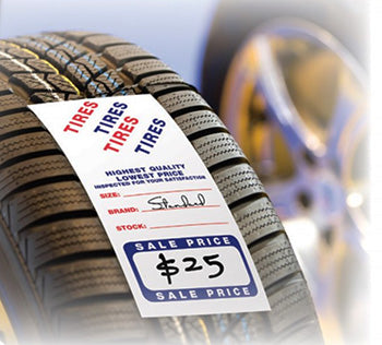 Tire advertising labels