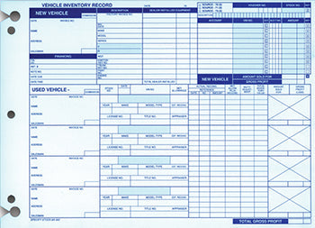 Vehicle inventory records - form a-542
