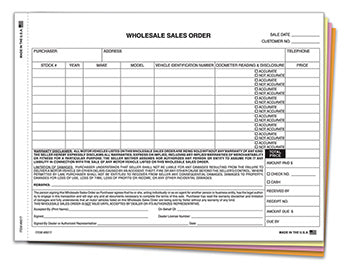 Wholesale sales order