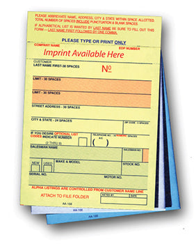 Vehicle deal labels - imprinted - label aa-168