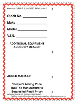 Peel-n-Seal™ Brand - addendum stickers (adhesive) - custom