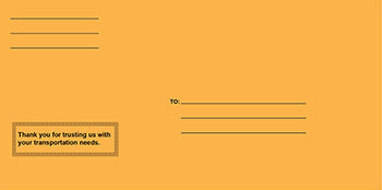 Pre-printed license plate envelope