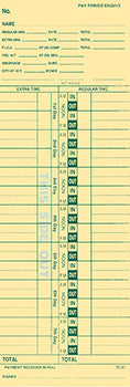 Time clock cards - manual style - plain - form tc-257