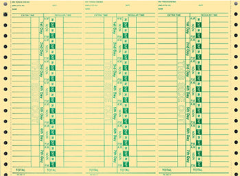 Time clock cards - continuous computer systems - form aa-292-vi
