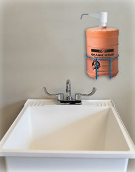 Bulk gallon dispenser wall mounted jug bracket