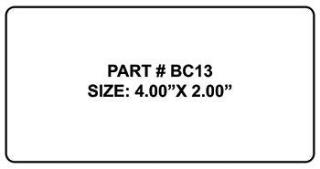 4" x 2" Blank bar code labels - BC13 (RDT4-400200-1P)