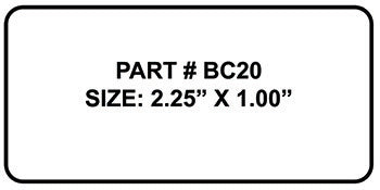 2.25" x 1" Blank bar code labels - BC20 (RDT4-225100-1P)