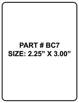 2.25" X 3" Blank bar code labels - BC7 (RDT4-225300-1P)