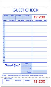 Guest Checks - 2-part tag - DL-520