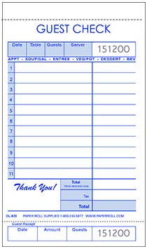 Guest Checks - 2-part tag - DL-520
