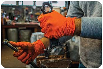 Powder & latex free premium heavy duty orange nitrile gloves