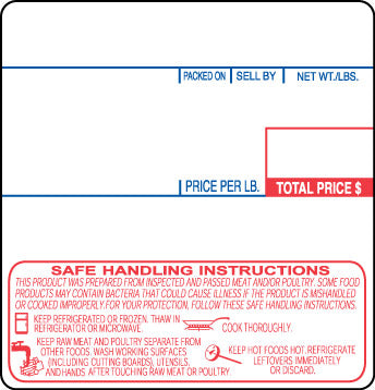 H1478SH - Cas LP-1000 UPC Safe Handling Scale Label