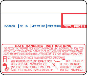 H1479SH - Cas LP-1000 Non-UPC Safe Handling Scale Label