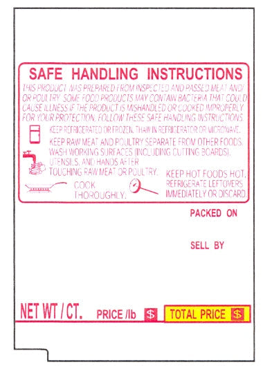 H1673SH - Tec SL-66-30/SL-6600 6 Line Center Code No Net Wt Scale Label