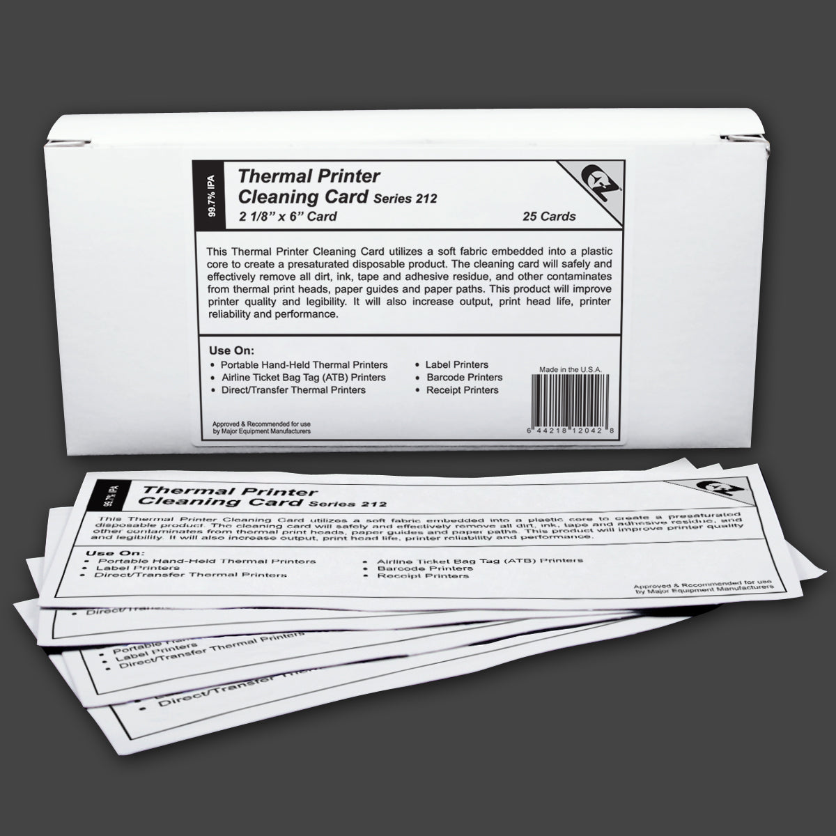 Thermal printer cleaning card