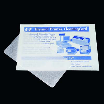 Thermal printer cleaning card