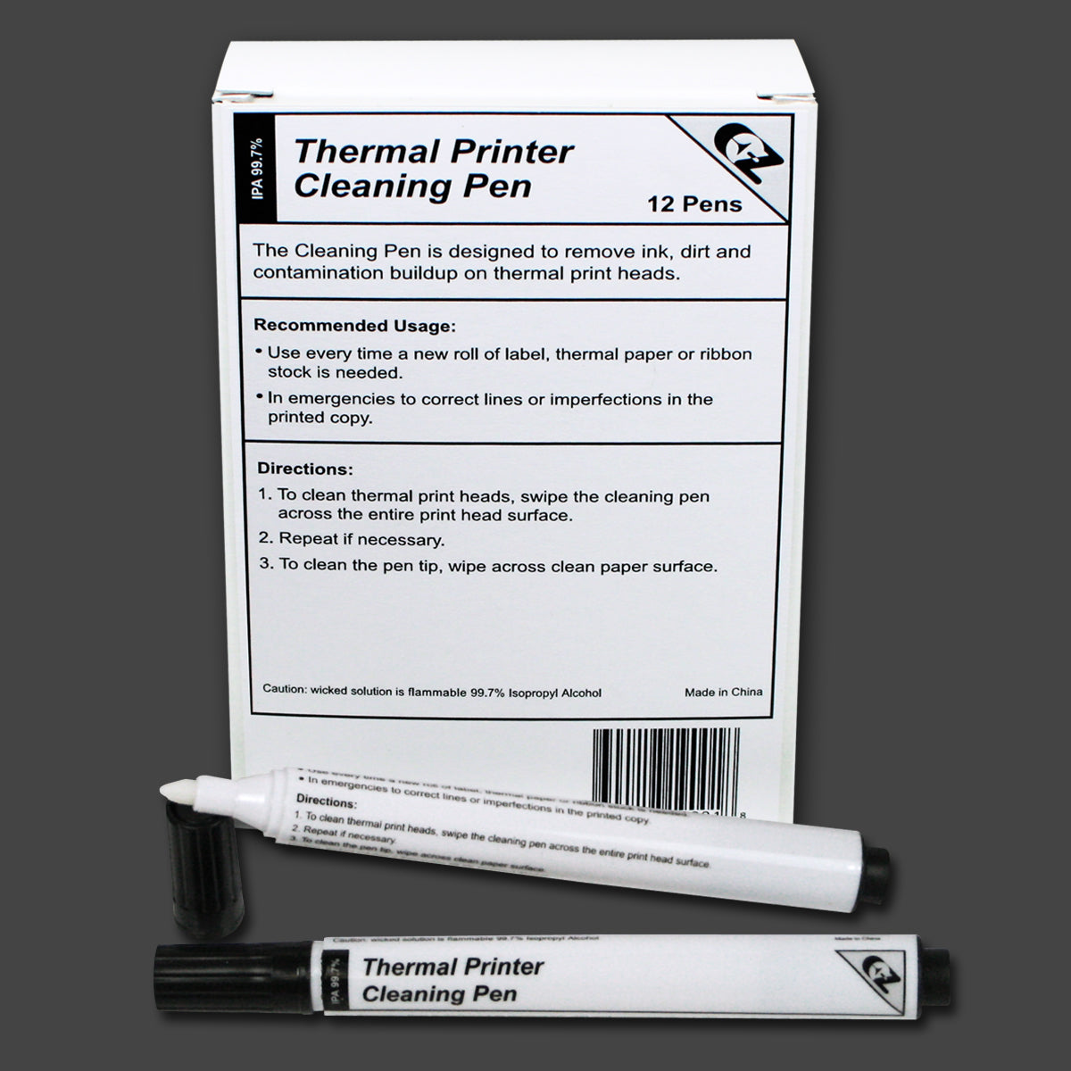 Thermal print head cleaning pen